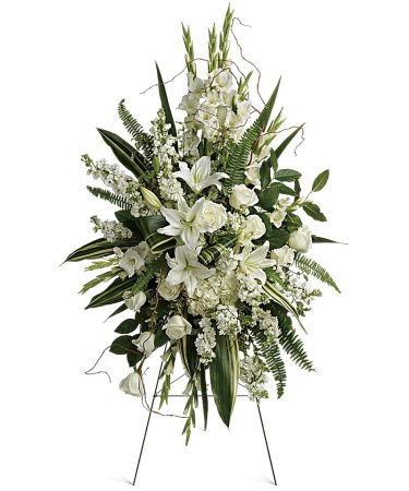 Sympathy & Funeral Flowers White Whimsical Funeral Flower Spray